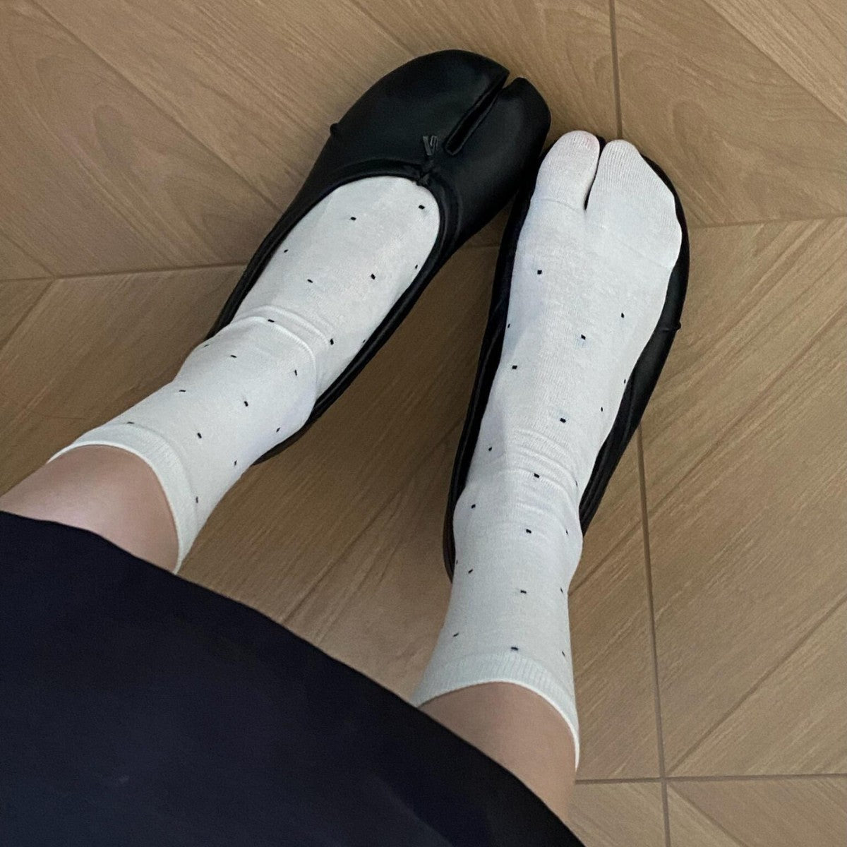 Polka Dot Split-Toe Mid-Calf Socks~ Perfect for Tabi Pig Hoof Shoes, Full of Cool Japanese Vibe