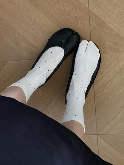 Polka Dot Split-Toe Mid-Calf Socks~ Perfect for Tabi Pig Hoof Shoes, Full of Cool Japanese Vibe