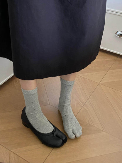 Polka Dot Split-Toe Mid-Calf Socks~ Perfect for Tabi Pig Hoof Shoes, Full of Cool Japanese Vibe
